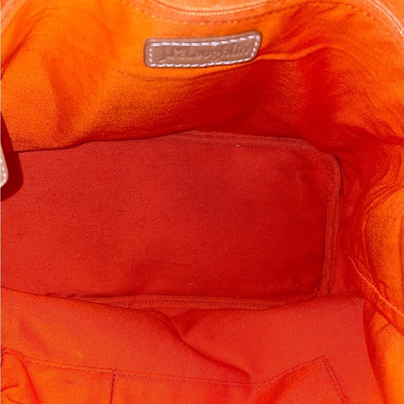 McLaughlin Orange and White Geometric Shoulder Bag with Drawstring - Picture 6 of 7